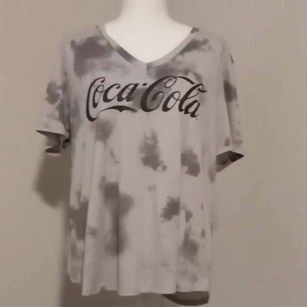 Coca Cola gray tie die T-shirt - XXL